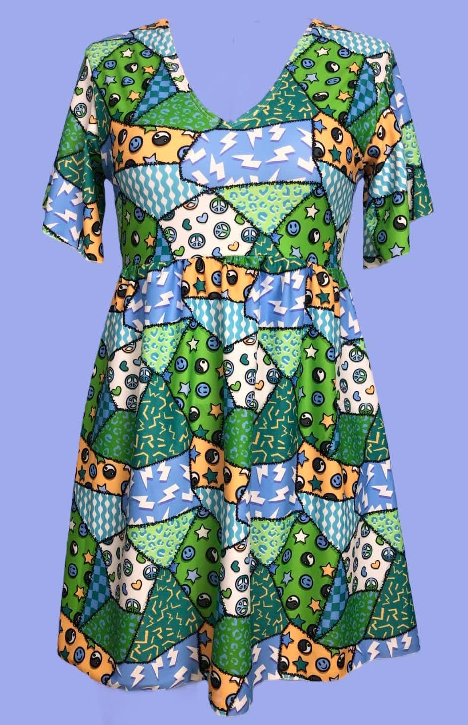 Swimdress - Blue/green Patchwork (box 7A)