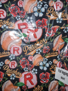 Comfort leggings - Peaches on black (Box 15A)