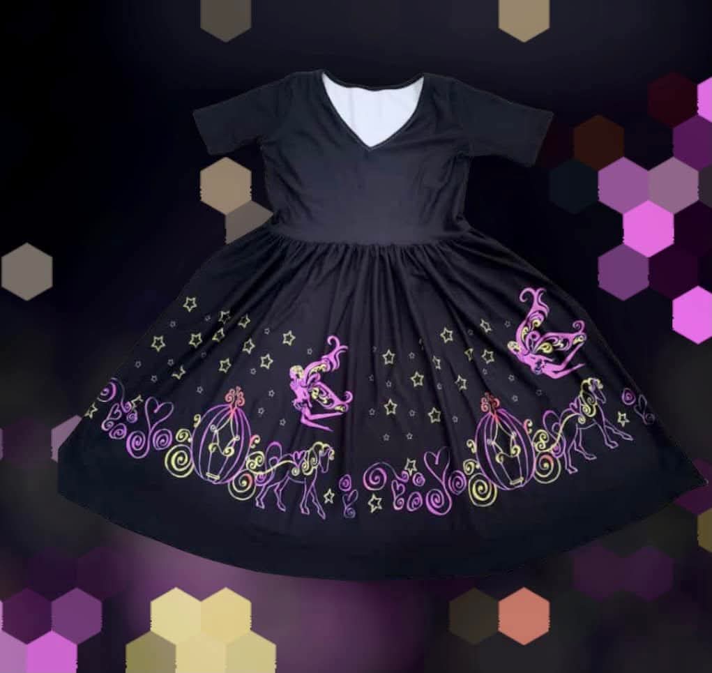 Dolly Dress - Pink Carriages (box 1A)