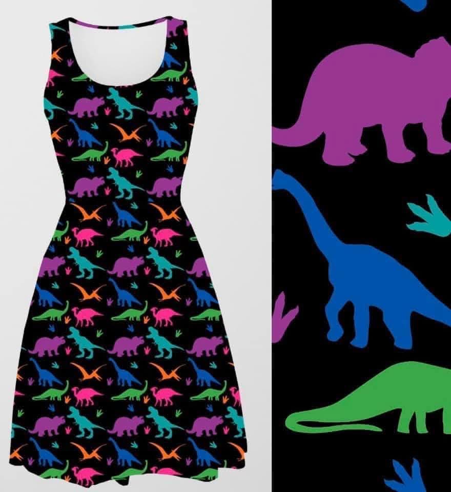Mia Dress - Rainbow Dino (Box 3A)