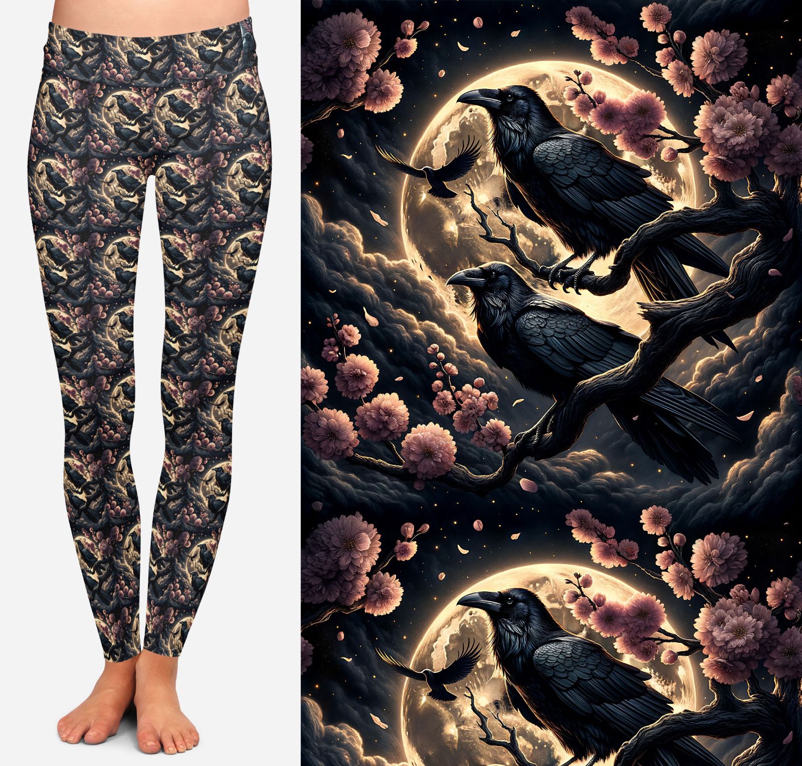 Comfort leggings - Bird Blossom Moon