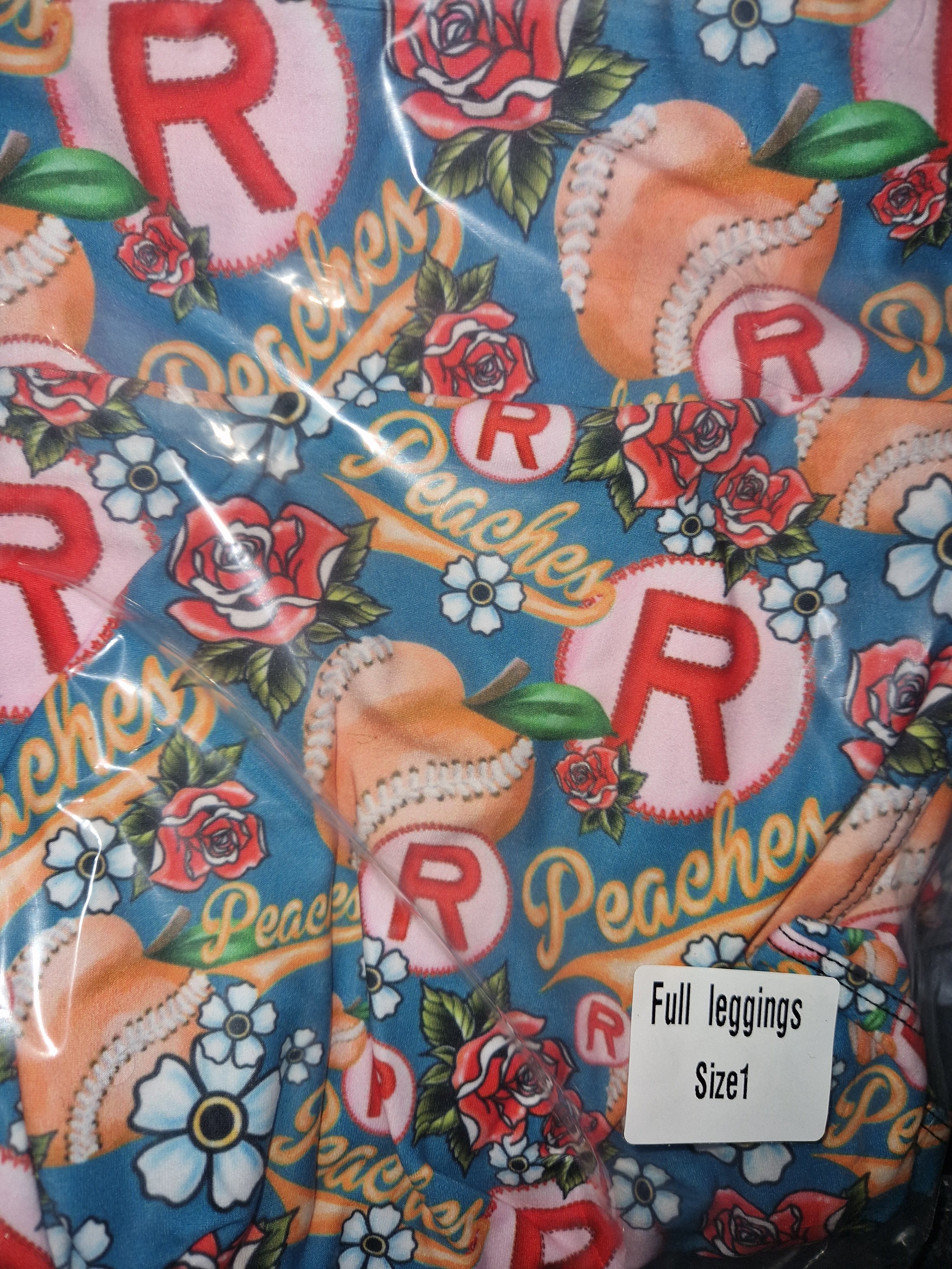 Comfort leggings - Peaches Teal (Box 13A)