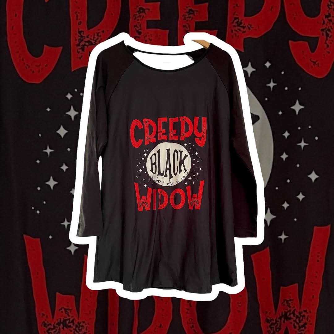 Longline Top - Creepy Black Widow (box 10A)