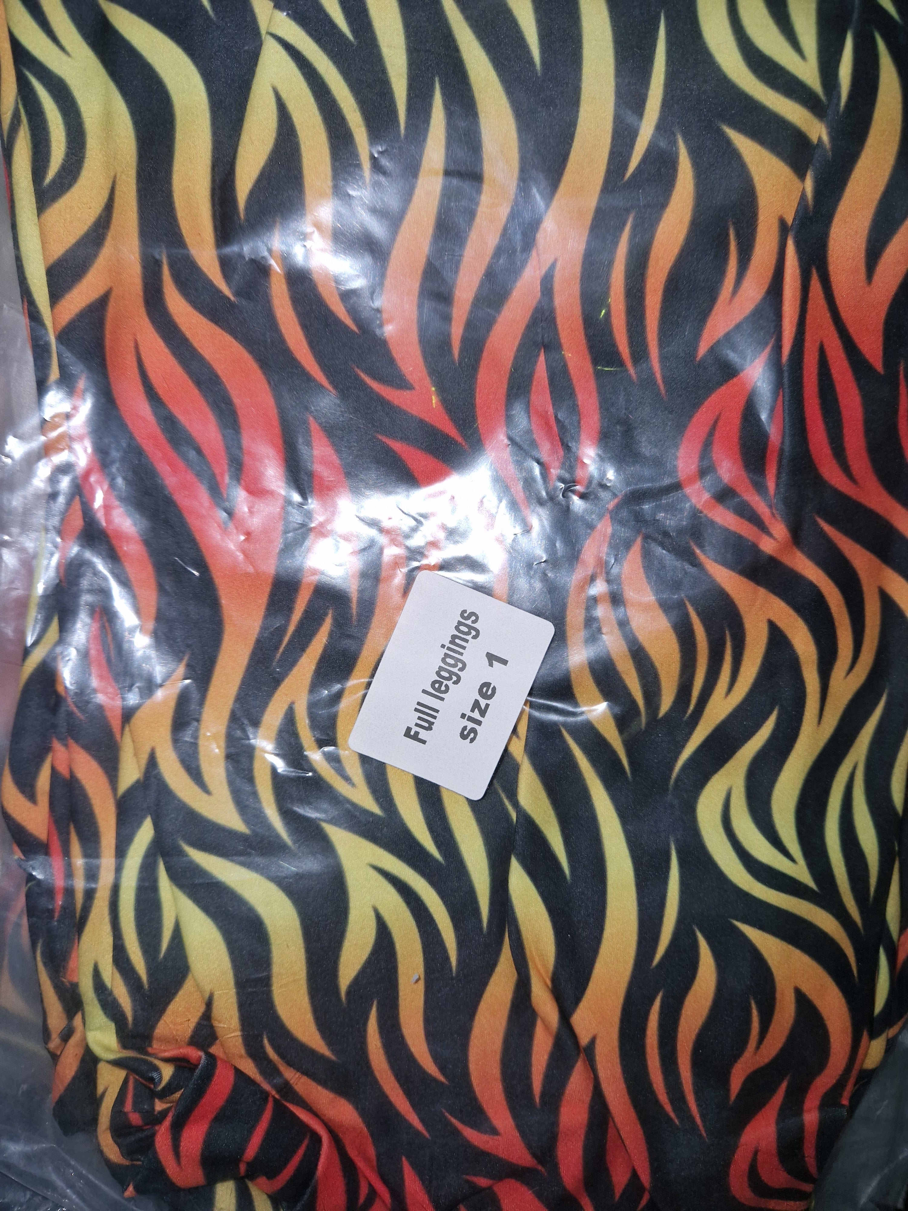 Comfort leggings - Red/orange flames (Box 15A)